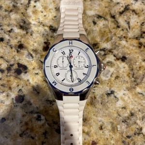 White and navy blue Michele watch